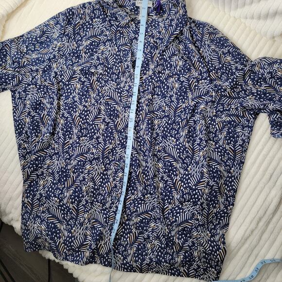 Catherine’s Women’s Blouse – Size 3X Petite Navy Blue Leaf Print |‎ RN 99249 - Picture 7 of 10